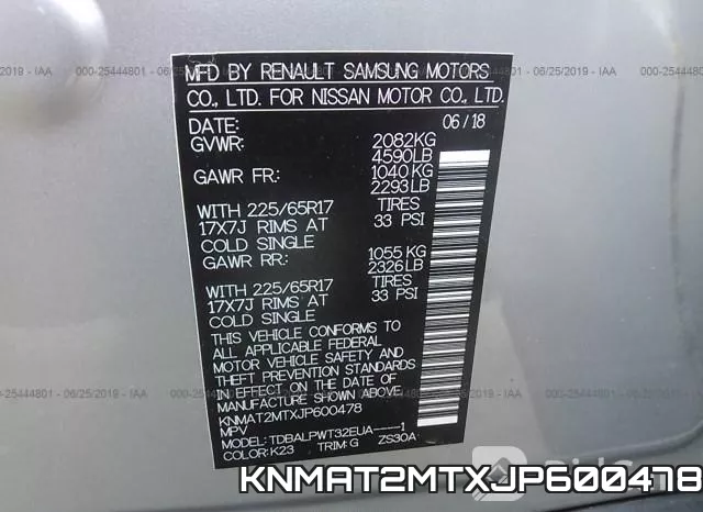 KNMAT2MTXJP600478 фото 10