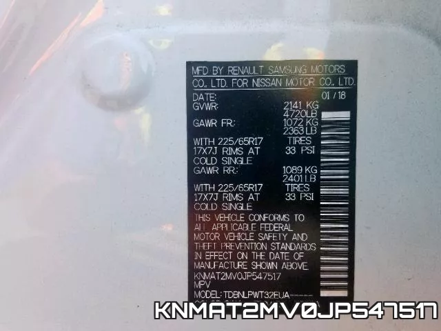 KNMAT2MV0JP547517 фото 2