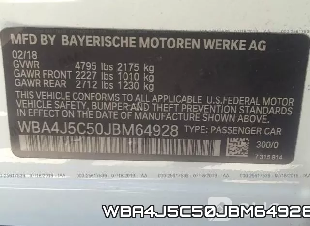 WBA4J5C50JBM64928 фото 10