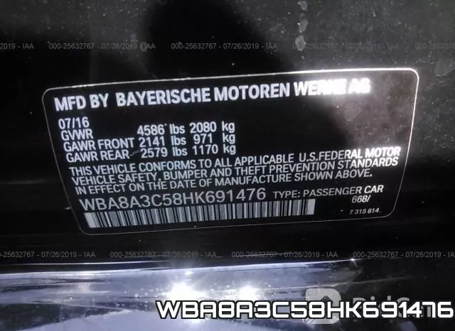 WBA8A3C58HK691476 фото 10