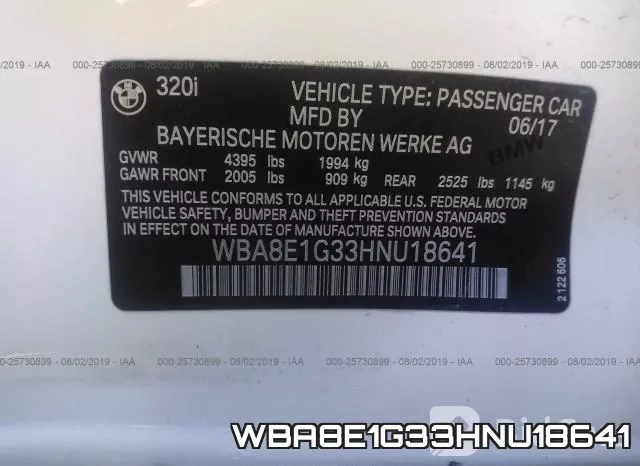 WBA8E1G33HNU18641 фото 10