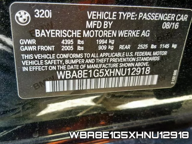 WBA8E1G5XHNU12918 фото 2