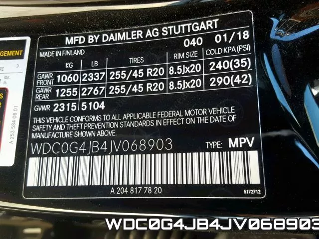 WDC0G4JB4JV068903 фото 2