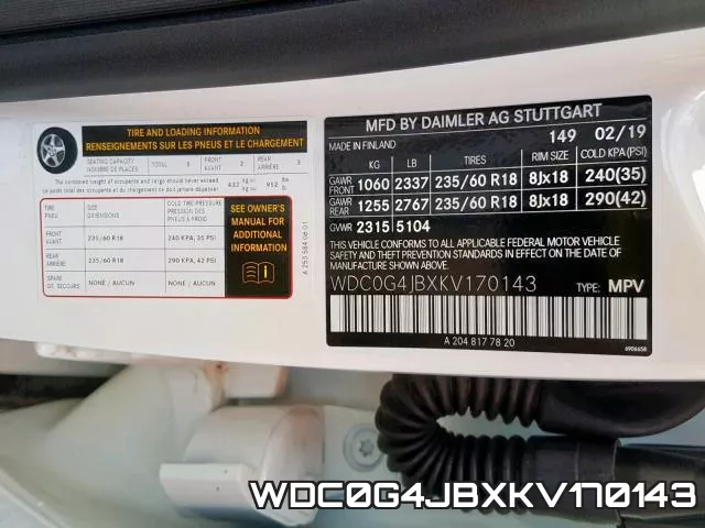 WDC0G4JBXKV170143 фото 2
