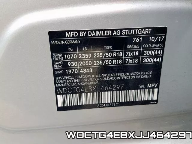 WDCTG4EBXJJ464297 фото 2