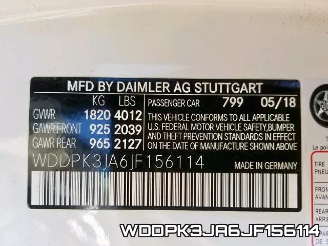 WDDPK3JA6JF156114 фото 2