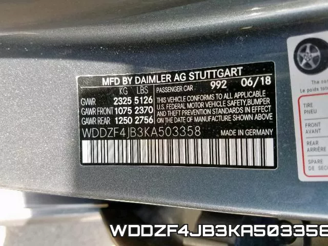 WDDZF4JB3KA503358 фото 2