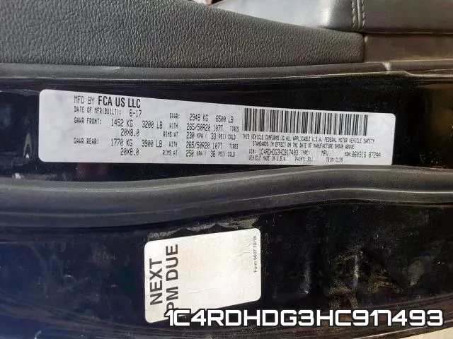 1C4RDHDG3HC917493 фото 2