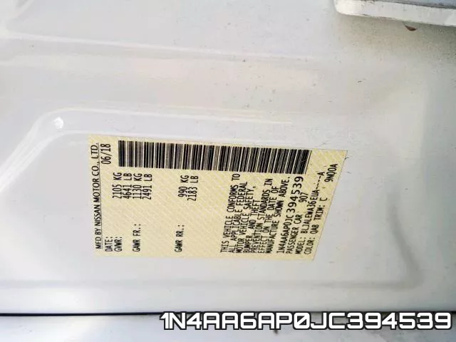 1N4AA6AP0JC394539 фото 2