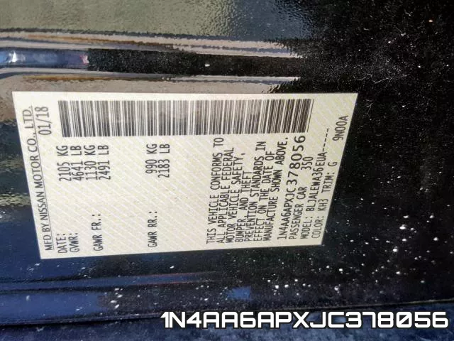 1N4AA6APXJC378056 фото 2