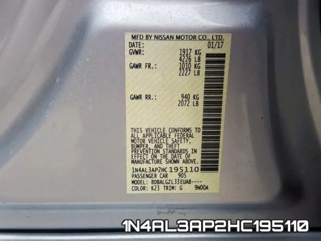 1N4AL3AP2HC195110 фото 2