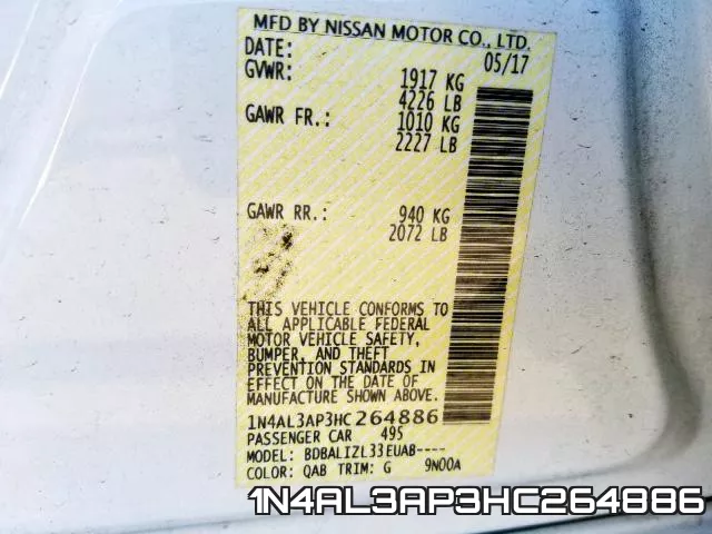 1N4AL3AP3HC264886 фото 2