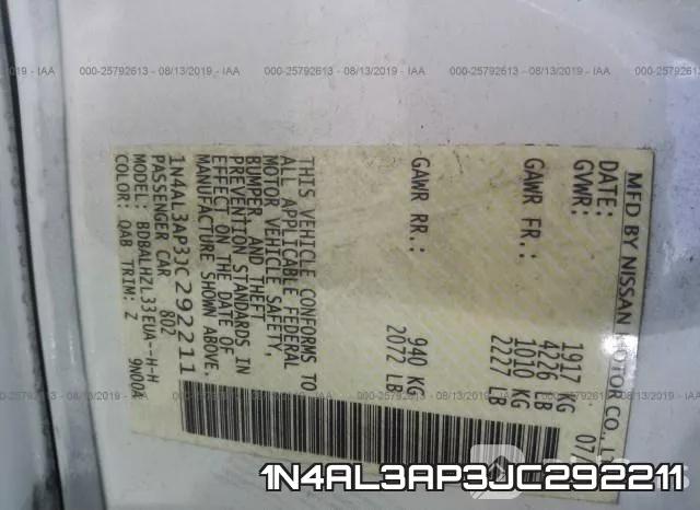 1N4AL3AP3JC292211 фото 10