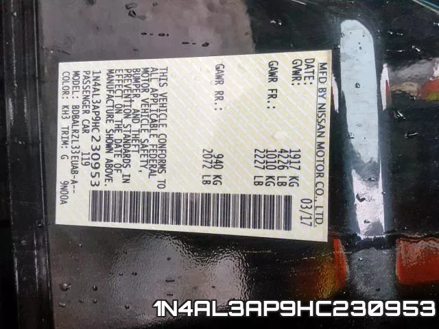 1N4AL3AP9HC230953 фото 2