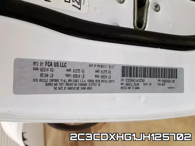 2C3CDXHG1JH125702 фото 2