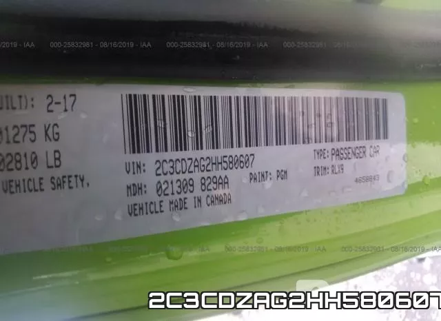 2C3CDZAG2HH580607 фото 10