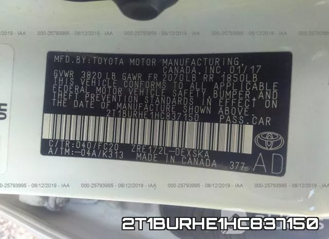 2T1BURHE1HC837150 фото 10
