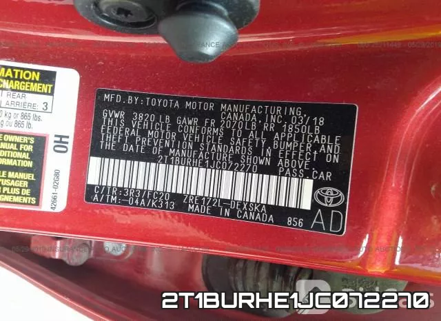 2T1BURHE1JC072270 фото 10
