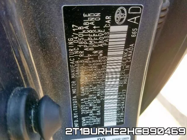 2T1BURHE2HC890469 фото 2