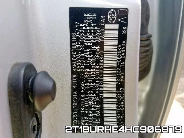 2T1BURHE4HC906879 фото 2