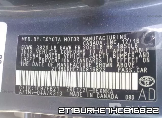 2T1BURHE7HC816822 фото 9