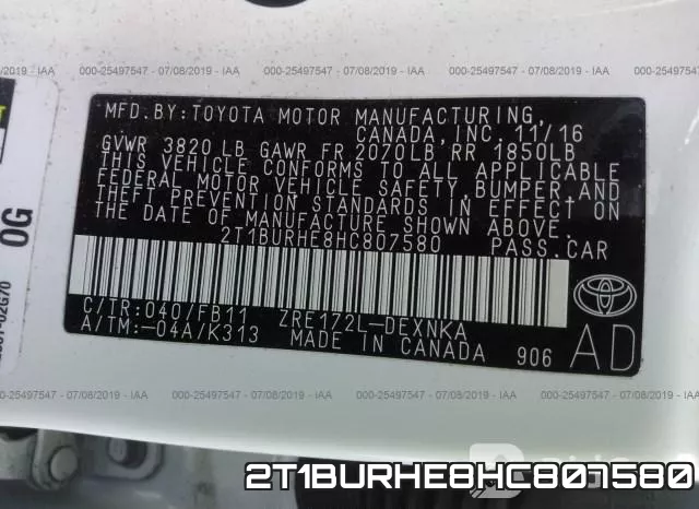 2T1BURHE8HC807580 фото 10