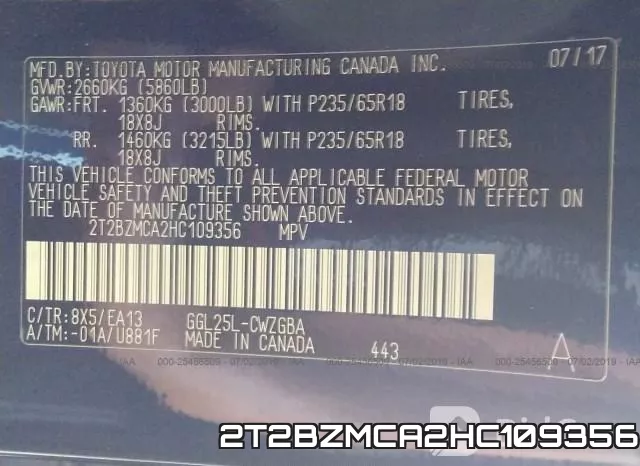 2T2BZMCA2HC109356 фото 10