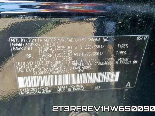 2T3RFREV1HW650090 фото 2