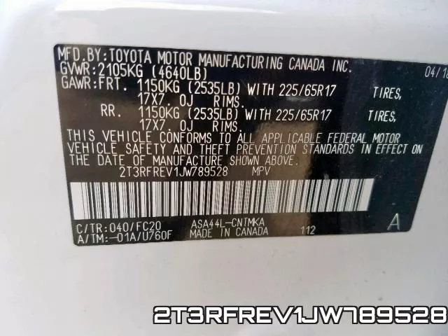 2T3RFREV1JW789528 фото 2
