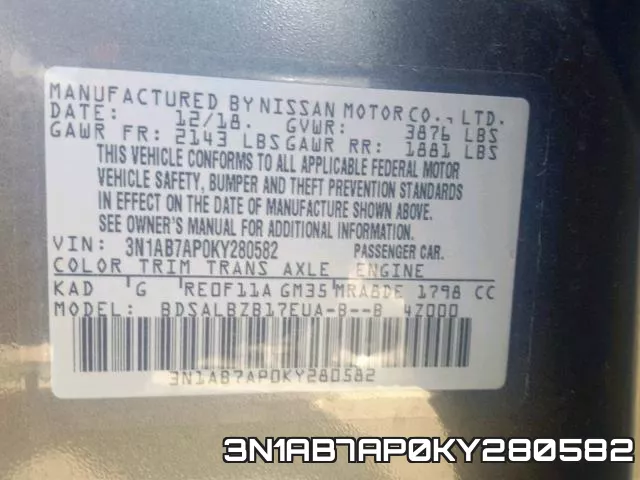 3N1AB7AP0KY280582 фото 2