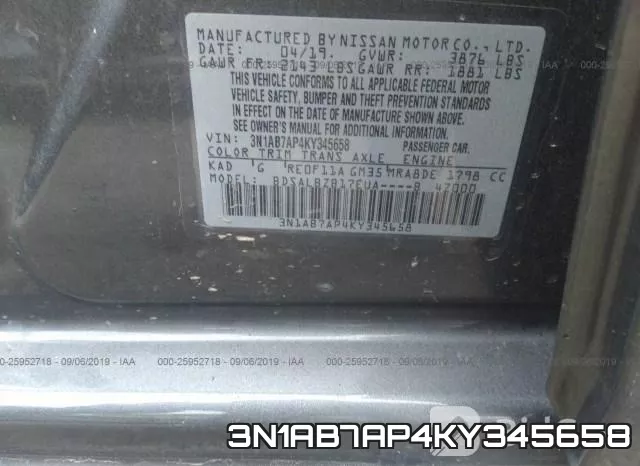 3N1AB7AP4KY345658 фото 10