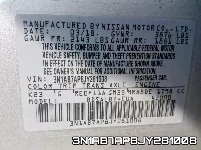 3N1AB7AP8JY281008 фото 2