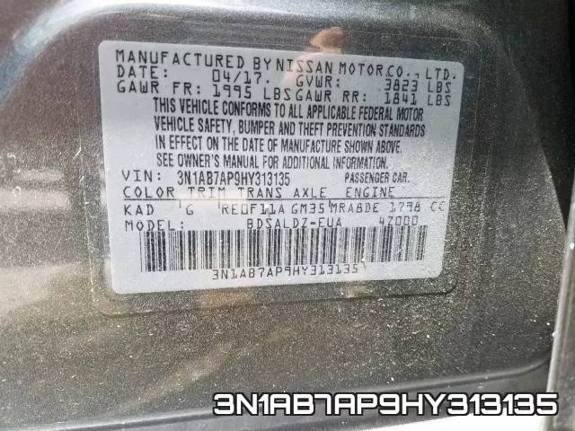 3N1AB7AP9HY313135 фото 2