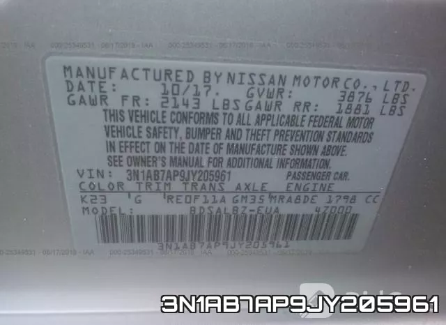 3N1AB7AP9JY205961 фото 10