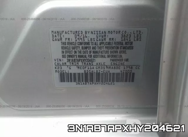 3N1AB7APXHY204621 фото 10