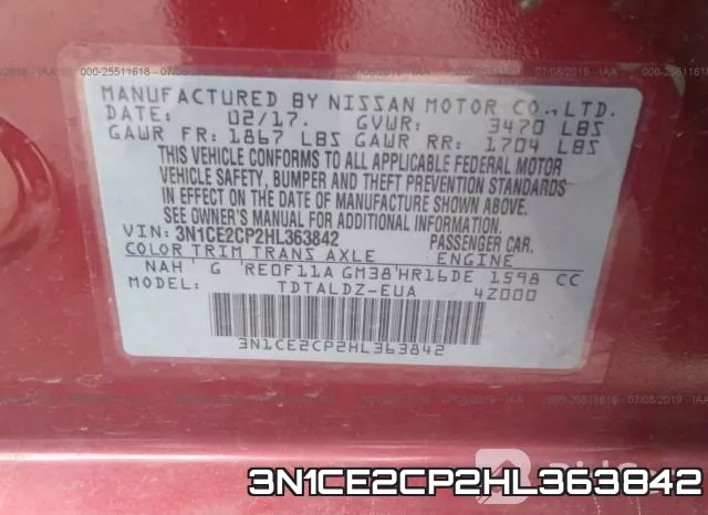 3N1CE2CP2HL363842 фото 10