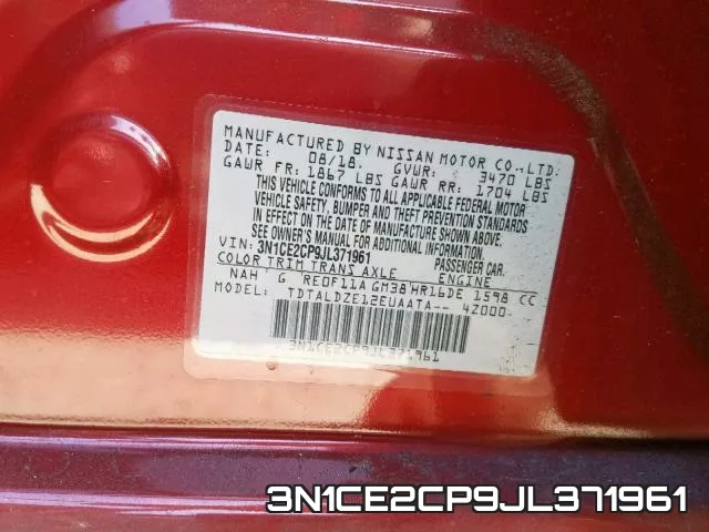 3N1CE2CP9JL371961 фото 2