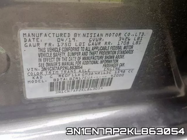 3N1CN7AP2KL863054 фото 2