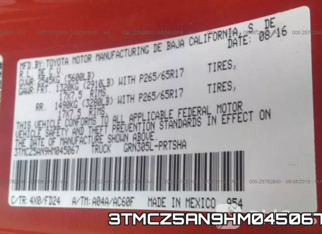 3TMCZ5AN9HM045067 фото 10