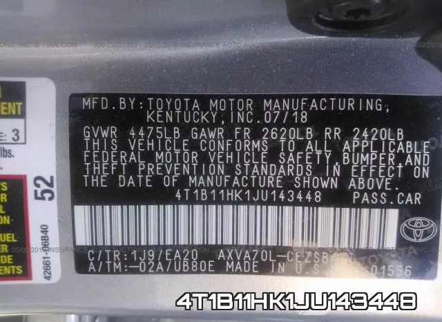 4T1B11HK1JU143448 фото 10