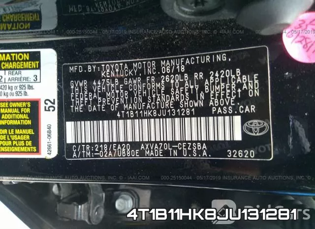 4T1B11HK8JU131281 фото 10
