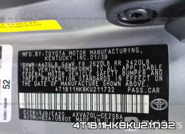 4T1B11HK8KU211732 фото 10