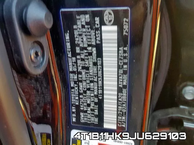 4T1B11HK9JU629103 фото 2