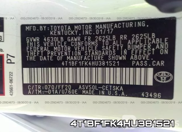 4T1BF1FK4HU381521 фото 10