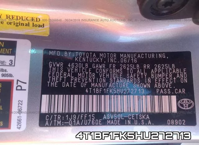 4T1BF1FK5HU272713 фото 10