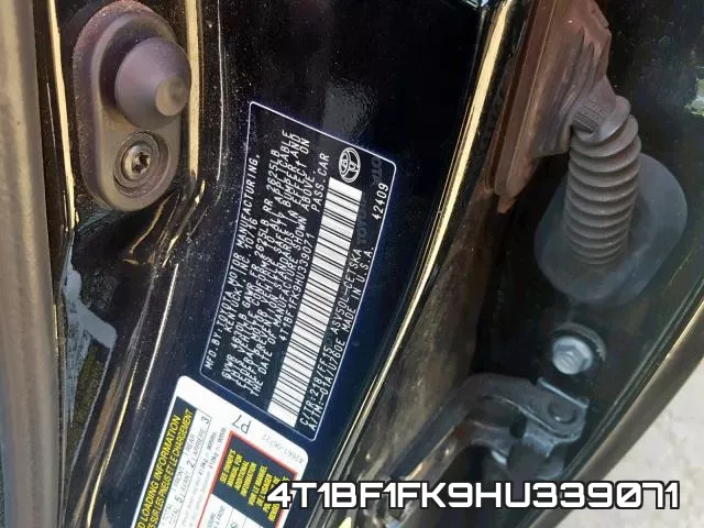 4T1BF1FK9HU339071 фото 2