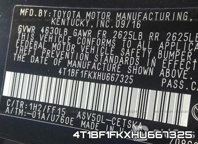 4T1BF1FKXHU667325 фото 10