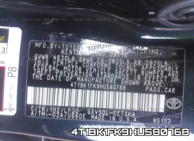 4T1BK1FK9HU580768 фото 10