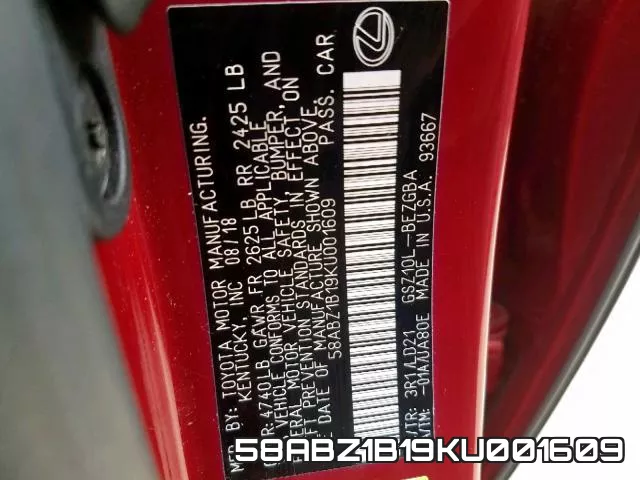 58ABZ1B19KU001609 фото 2