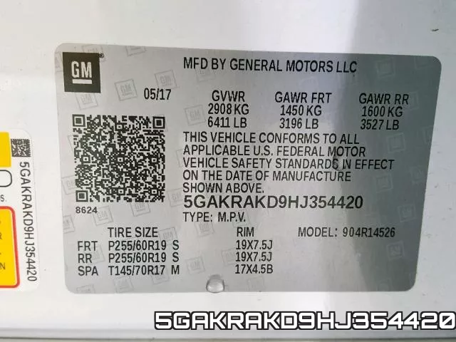 5GAKRAKD9HJ354420 фото 2